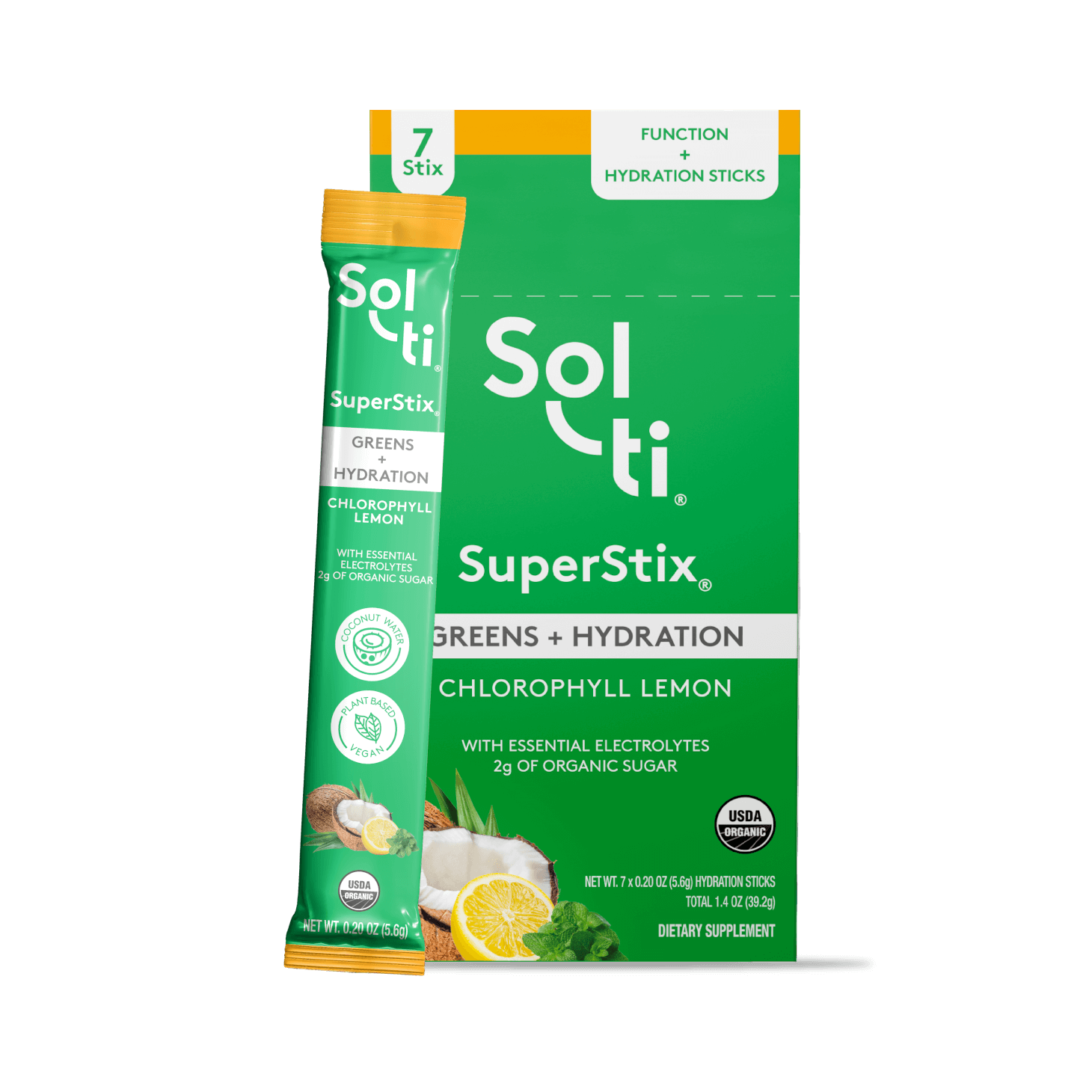 Sol-ti® SuperStix Greens + Hydration Chlorophyll Lemon