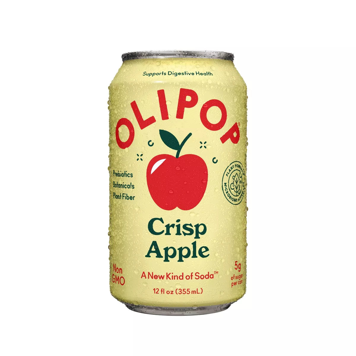 OLIPOP Prebiotic Soda, Crisp Apple