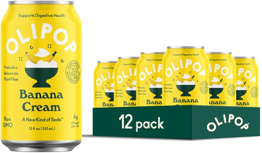 OLIPOP Prebiotic Soda, Banana Cream